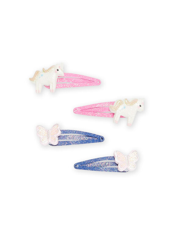 4er-Set blau-rosa Haarspangen RYAJOCLIC3 / 23SI01B1BRTK008