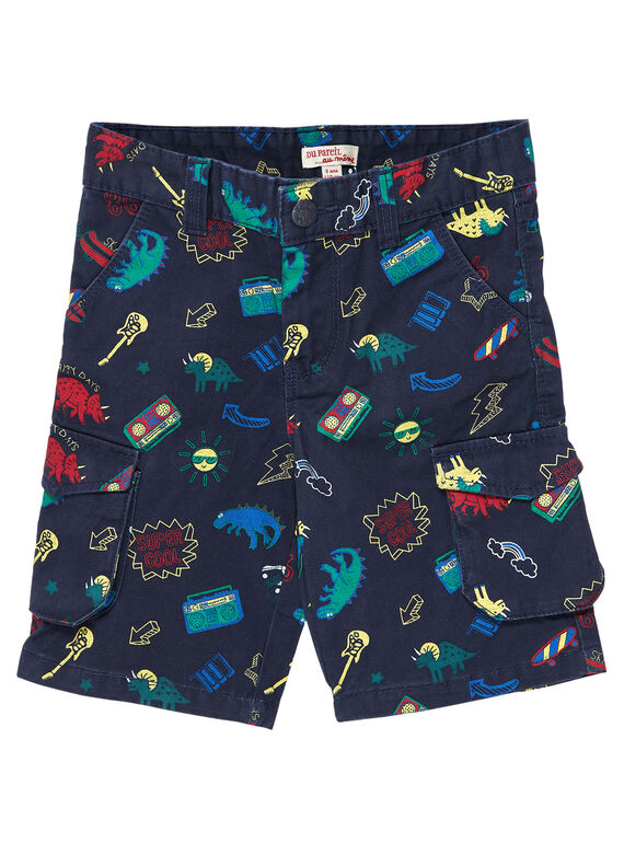 Kargo-Bermudas für Jungen mit aufgedruckten Dinosauriern und Musikinstrumenten JOGRABER2 / 20S902E2BER705