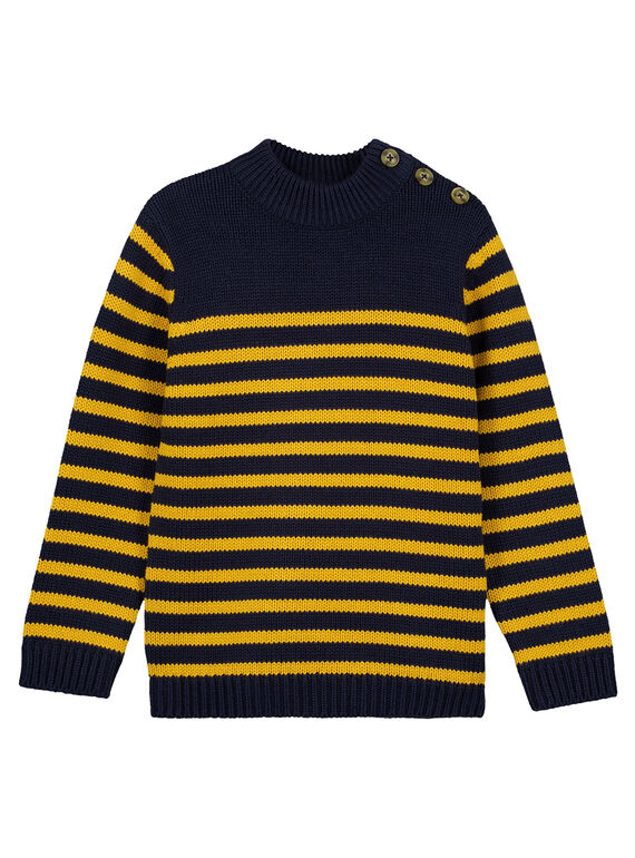 Gestreifter Marine-Pullover Ocker GOJOPUL2 / 19W90241D2EB116