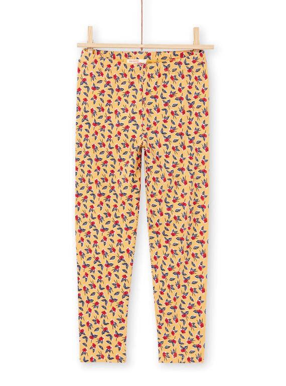 Baby Mädchen Senf Blumendruck Leggings MYAMIXLEG1 / 21WI01J2CALB106