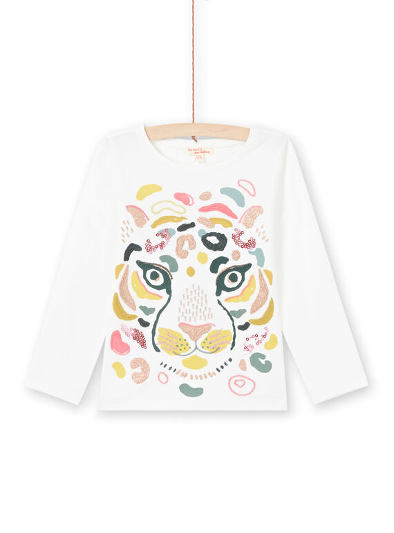 Mädchen-T-Shirt in Gelb und Ecru MAKATEE3 / 21W901I2TML001