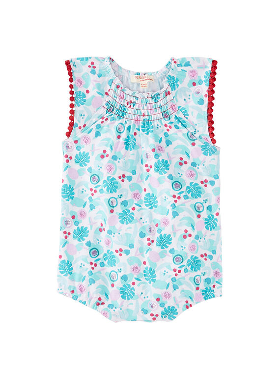 Weißer Baby-Spielanzug für Mädchen, bedruckt JIPLABAR2 / 20SG09X1CBL000