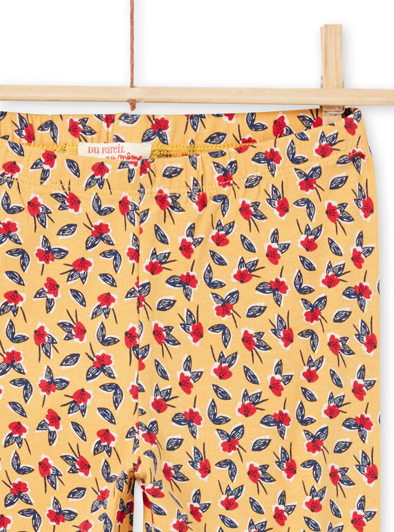 Baby Mädchen Senf Blumendruck Leggings MYAMIXLEG1 / 21WI01J2CALB106