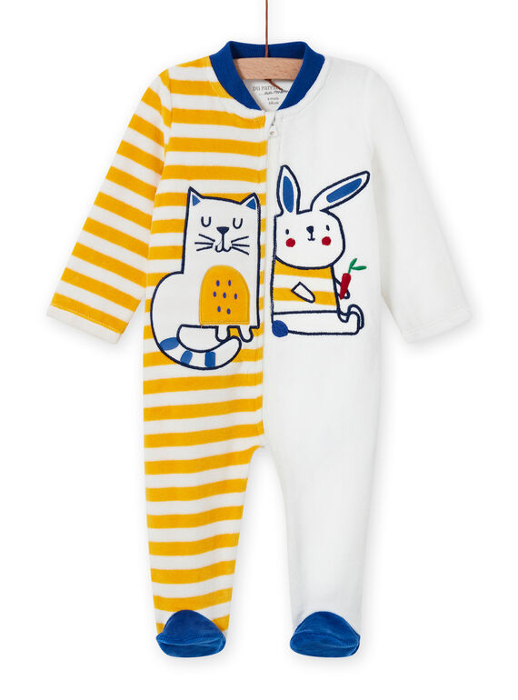 Blauer Strampler für Baby-Jungen mit Tierprint MEGAGREFER / 21WH1433GRE001