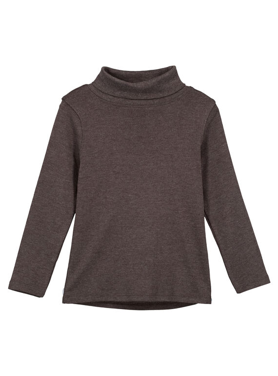 Gerippter Unterziehpullover Anthrazitgrau meliert GOESSOU4 / 19W902U1D3B944