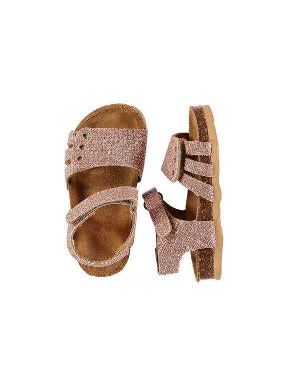 Sandalen aus Leder für draußen Babys Mädchen FBFNUGOLD / 19SK37D3D0E954
