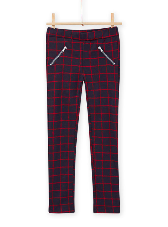 Mitternachtsblau karierte Hose für Mädchen MAJOMIL4 / 21W90116PANC205