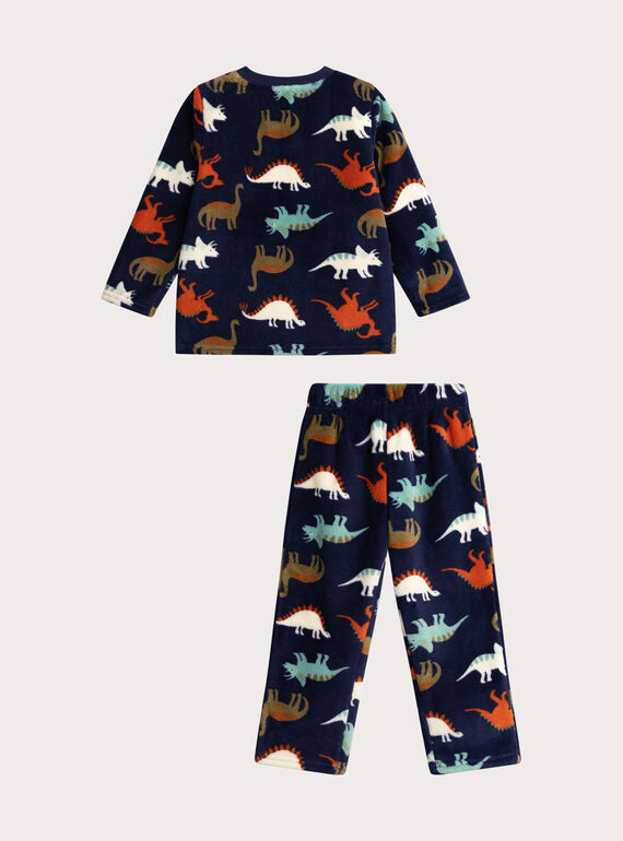 Blauer Fleece-Pyjama für Jungen  VEGOPYJBOA2 / 24WH1295PYJ705