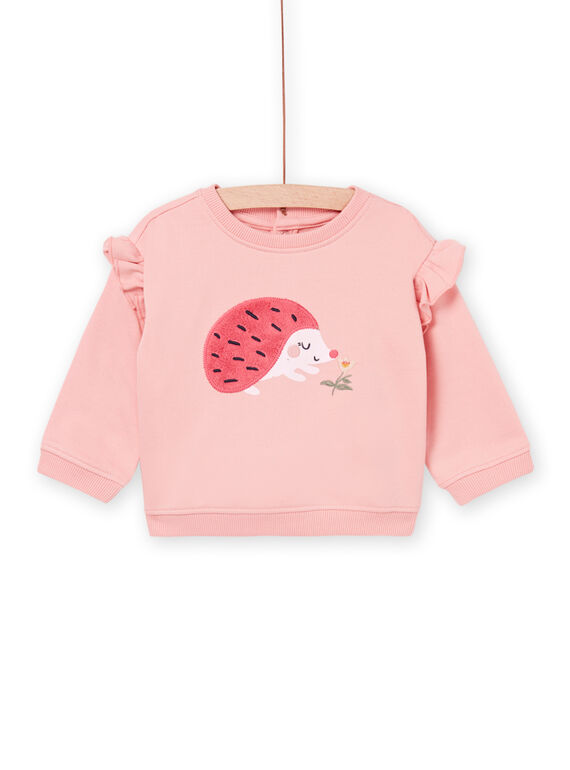 Rosa Sweatshirt mit Igel-Motiv PIRHUSWE / 22WG09Q1SWE303