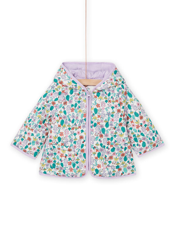 Daunenjacke mit Kapuze und Blumendruck RISUNDOU / 23SG09J7D3ED329