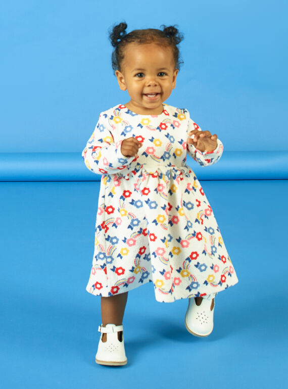 Blau und blau Baby Mädchen Blumendruck Kleid LIHAROB1 / 21SG09X1ROB001