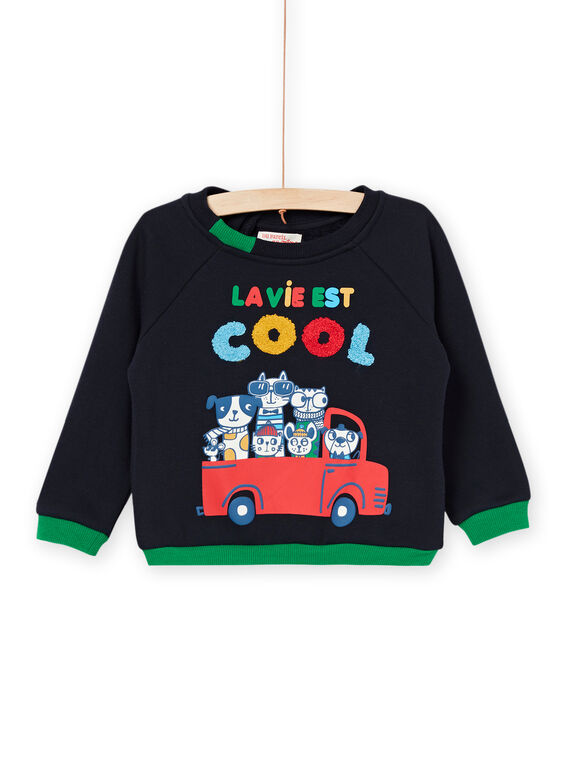 Ausgefallen gemustertes Sweatshirt mit Schriftzug-Animation PUMUSWE / 22WG10R1SWEC205