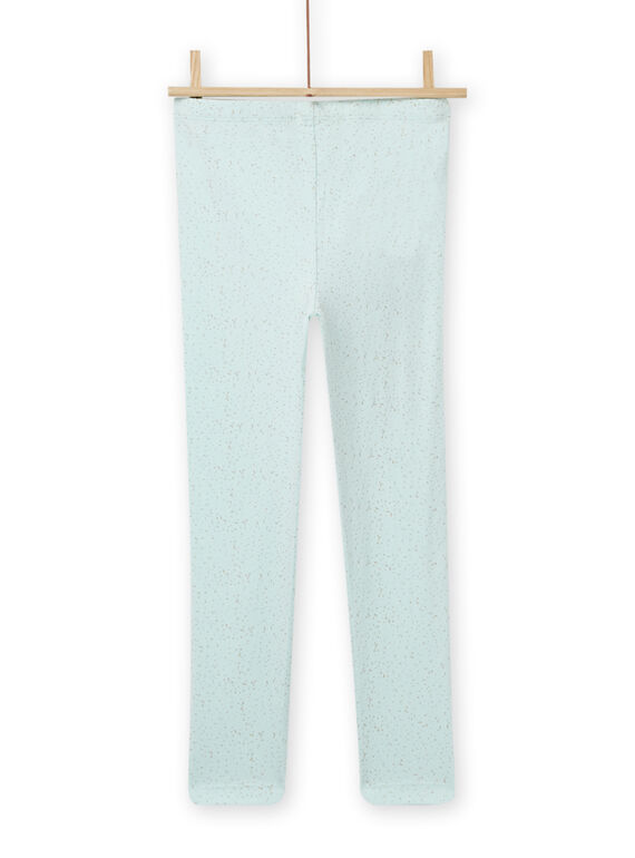 Einfarbige eisblaue Leggings für Kinder Mädchen NYAVOLEG2 / 22SI0132CAL219