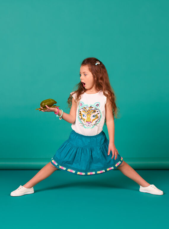 Girl's tiger head short sleeve t-shirt LAVERTI4 / 21S901Q4TMC001
