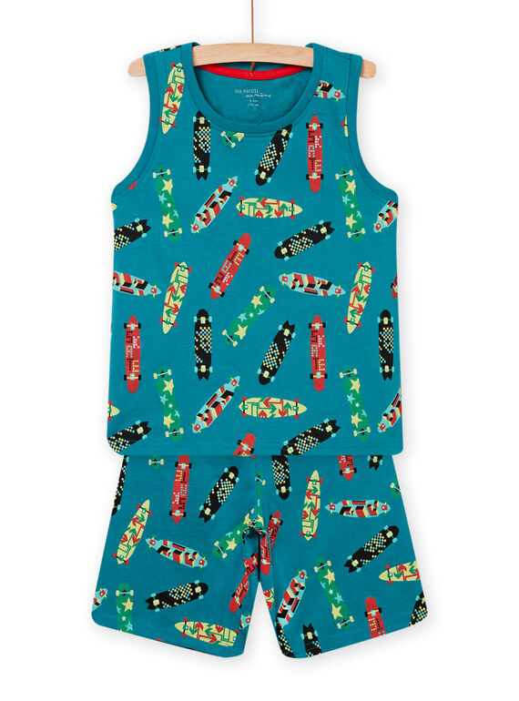 Blaues Tank-Top und Shorts für Kinder Jungen mit Skateboard-Print NEGOPYCSKA / 22SH12H1PYJC217
