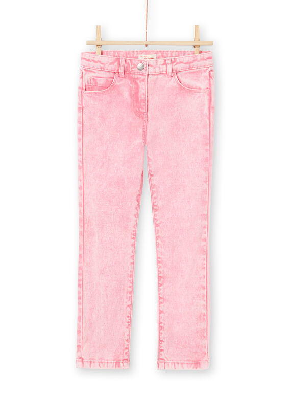 Pinke Mädchenjeans mit Acid-Wasch-Effekt MAKAJEAN / 21W901I1JEAD305