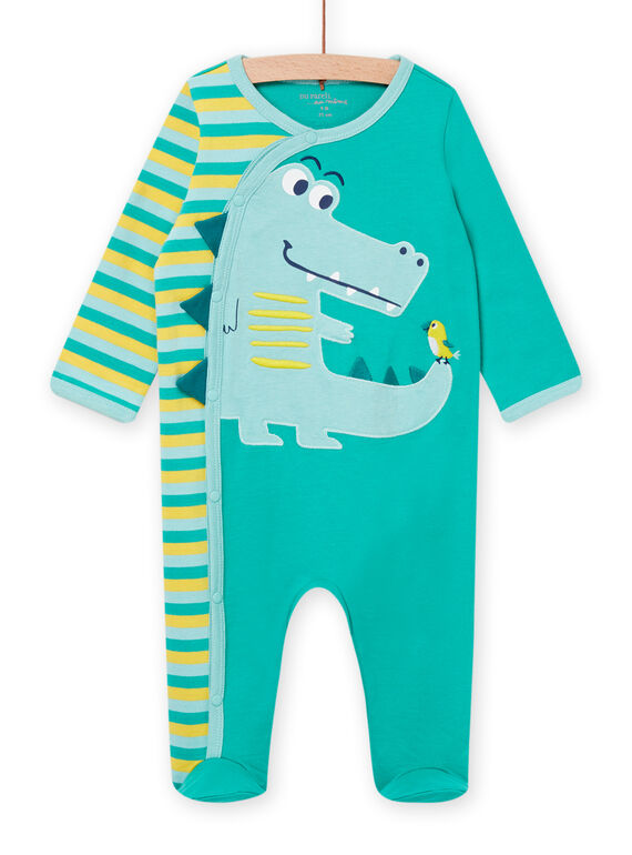 Baby Junge Krokodil und grün gestreift Onesie NEGAGRECRO / 22SH14G8GRE613