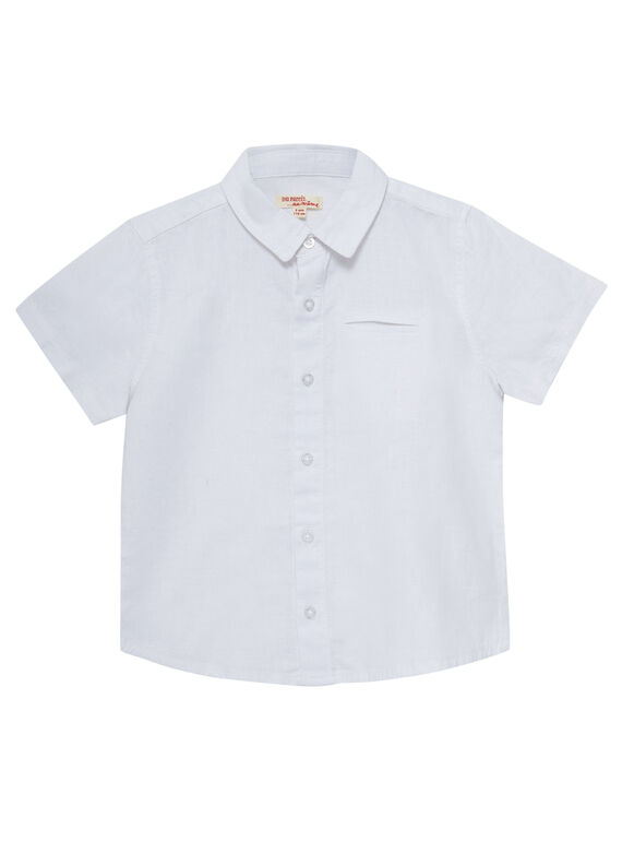 Ärmelloses Hemd aus weißem Leinen für Jungen JOPOECHEMEX / 20S902G3CHM000