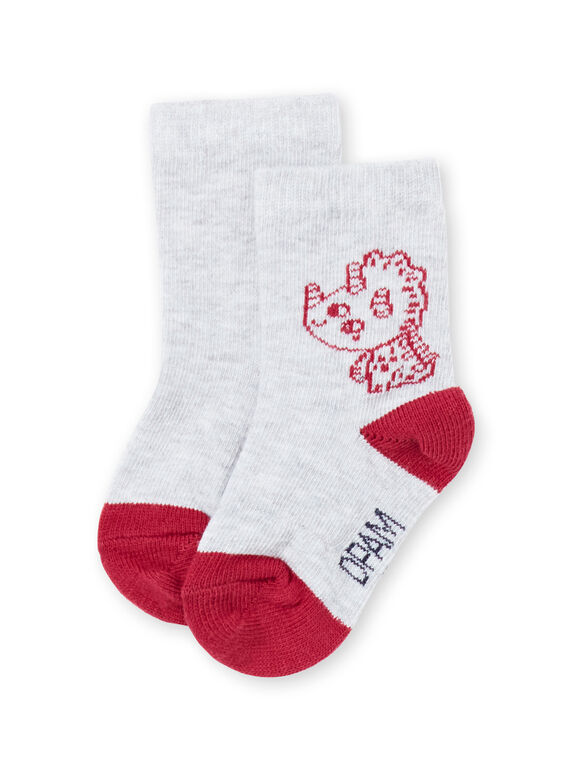 Graue und rote Dinosaurier-Socken für Baby-Jungen MYUJOCHOU1 / 21WI101ASOQ943