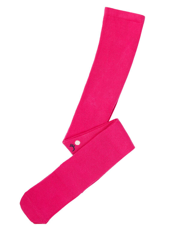 Rosa Baumwollstrumpfhose mit für Mädchen, mit Muster an den Knien JYAVICOL2 / 20SI01D2COLF507