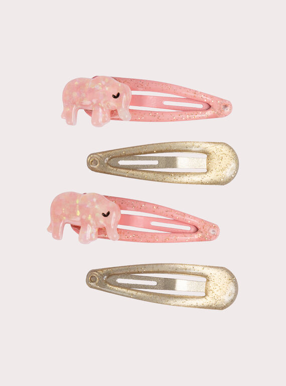 Set mit 4 kleinen Elefantenstäbchen für Mädchen  VYAJOCLIP1 / 24WI01L3BRT099