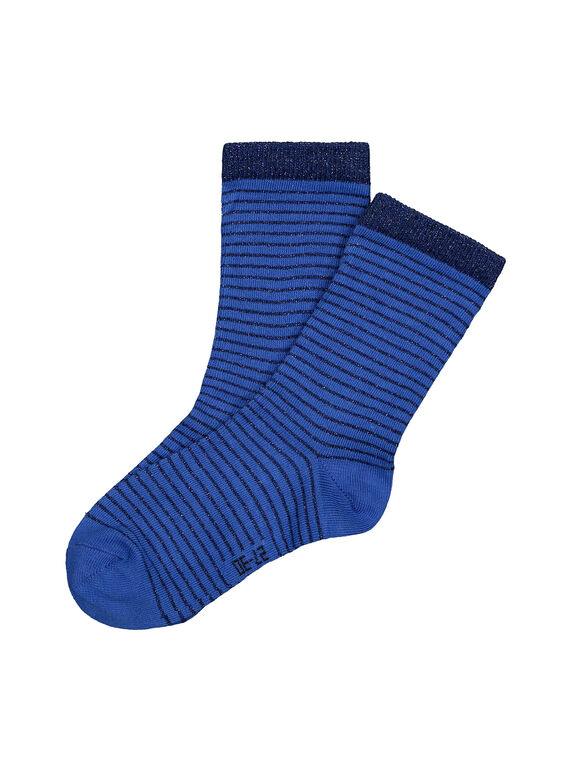 Halbhohe gestreifte Socken für Mädchen FYAJOCHO3B / 19SI0133SOQ703