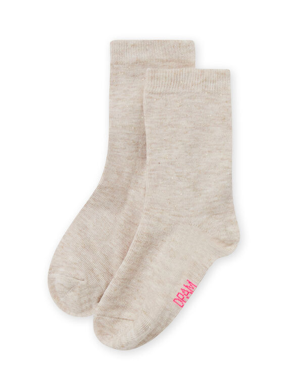 Schillernde Socken für Mädchen in Ecru MYAJOSCHO2 / 21WI0113SOQ006
