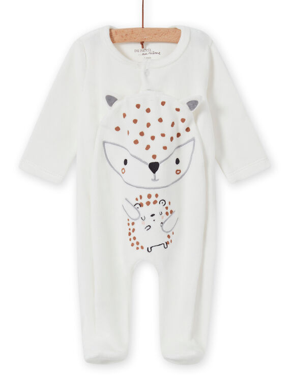 Ungebleichter Strampler für Baby-Mädchen mit Tierprint MOU2GRE1 / 21WF05D3GRE001