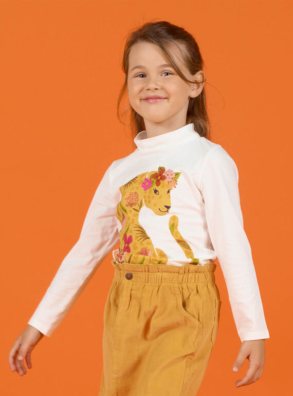 Baby Mädchen ecru Leopard Druck und Blumen Unterhosen MASAUSOUP / 21W901P1SPL001