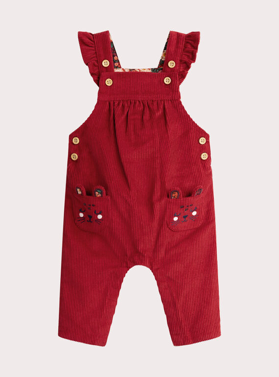 Overalls aus rotem Samt für Baby Mädchen  VIKOSAL / 24WG0931CBL511