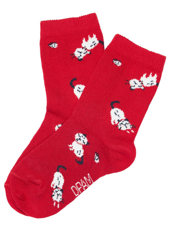 Rote Baby-Socken für Mädchen, mit Katzenmotiv JYIGRACHO / 20SI09E1SOQ050