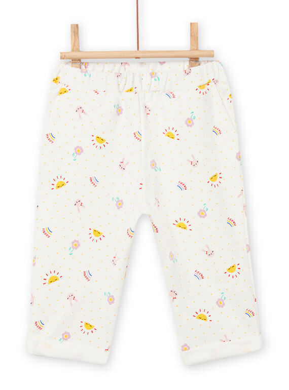 Baby Mädchen ecrufarbener Jogginganzug mit Polka Dot und Fancy Print NILUBAJOG / 22SG09P1JGB001