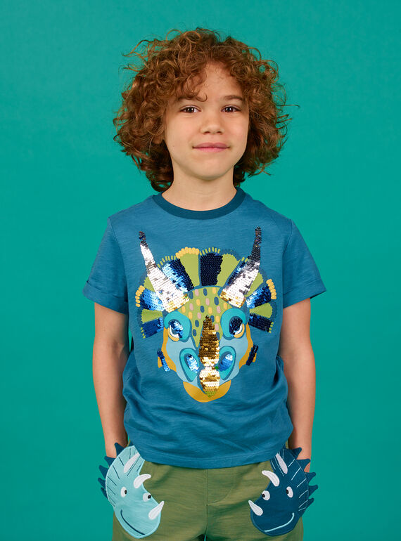 T-shirt blau Kind Junge LOVERTI5 / 21S902Q3TMC715