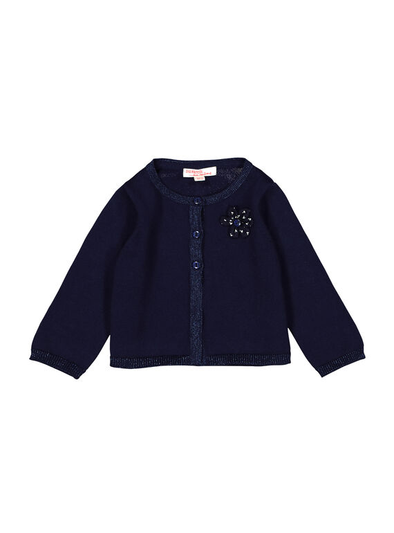 Marineblaue Baby-Weste für Mädchen FIJOCAR3 / 19SG0933CARC205