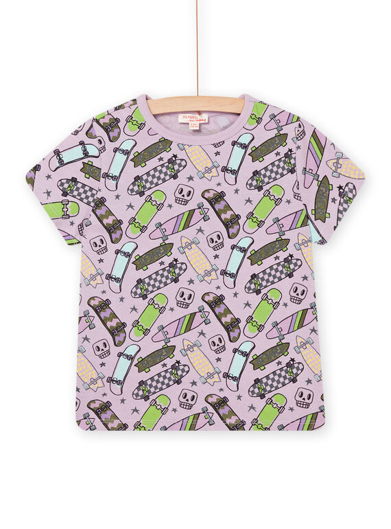 Kurzärmeliges T-Shirt mit Skateboard-Aufdruck in rosa POKATI / 22W902L1TMCH706
