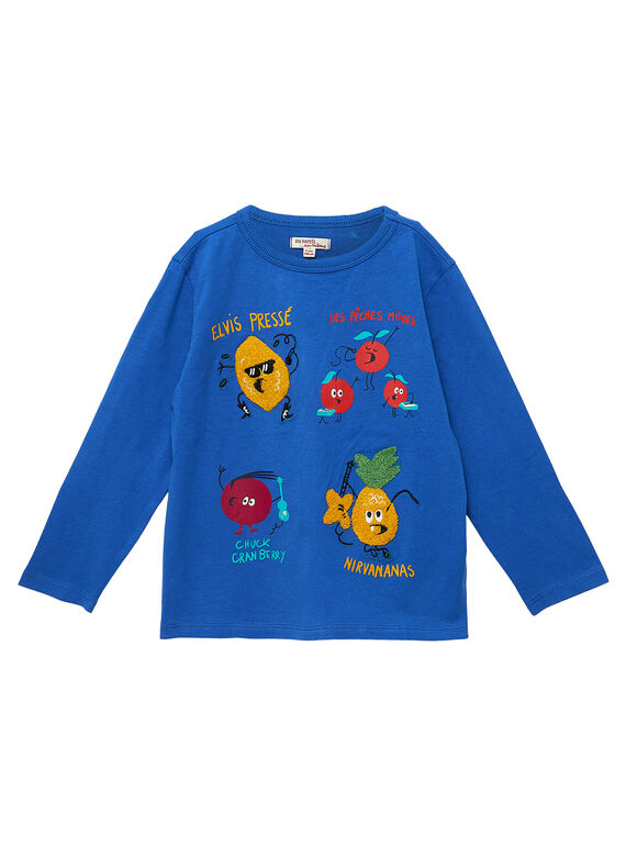 Langärmeliges blaues „Früchte“-T-Shirt für Jungen JOVITEE1 / 20S902D1TML703