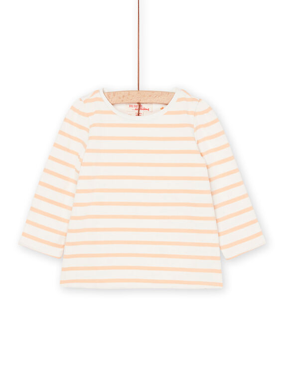 Weißes und orangefarbenes T-Shirt zum Wenden RIMAGTEE / 23SG09T1TML001