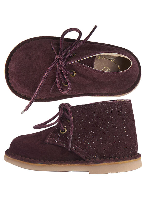 Wüstenstiefel aus Lackleder mit Paiilletten für Babys Mädchen GBFBOOTDES / 19WK37X3D0D719
