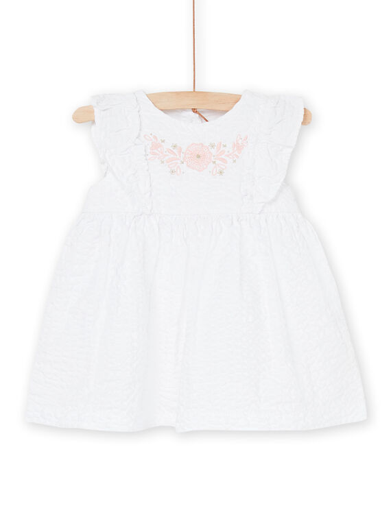 Weißes gerafftes Kleid RINEOROB2 / 23SG09O2ROB000