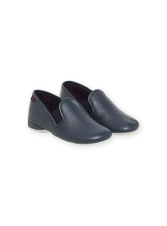 Marineblaue Lederpantoffeln Kind Junge NOBEAUFILS / 22KK3651D0B070
