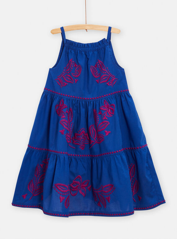Kleid mit Blumenprint für Mädchen in Blau TAMUMROB3 / 24S901R1ROBC207