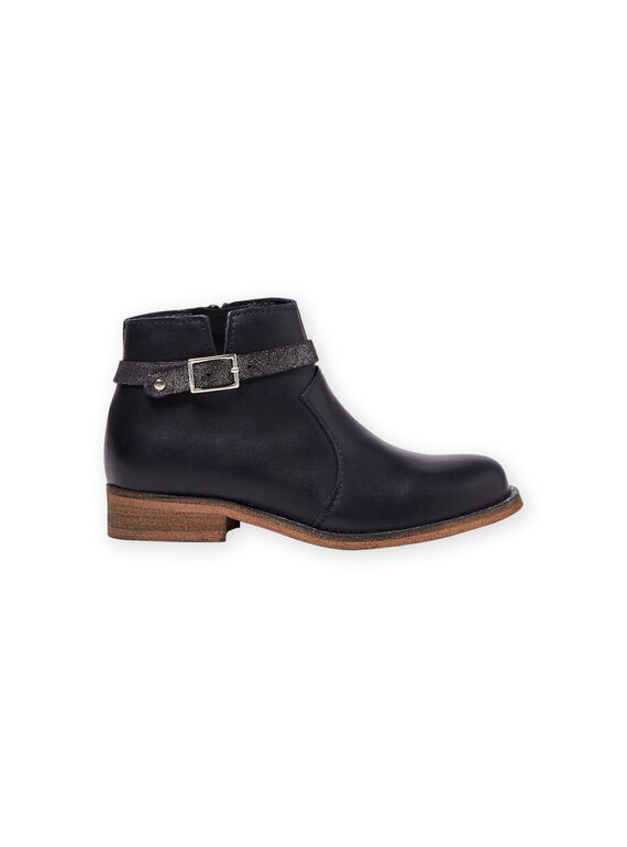 Baby Mädchen marineblaue Lederstiefel MABOOTREP / 21XK3552D0D070