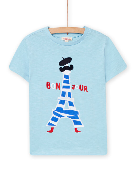 Kurzarm-T-Shirt für Kind Junge horizon blue NOVATI / 22S90221TMC216
