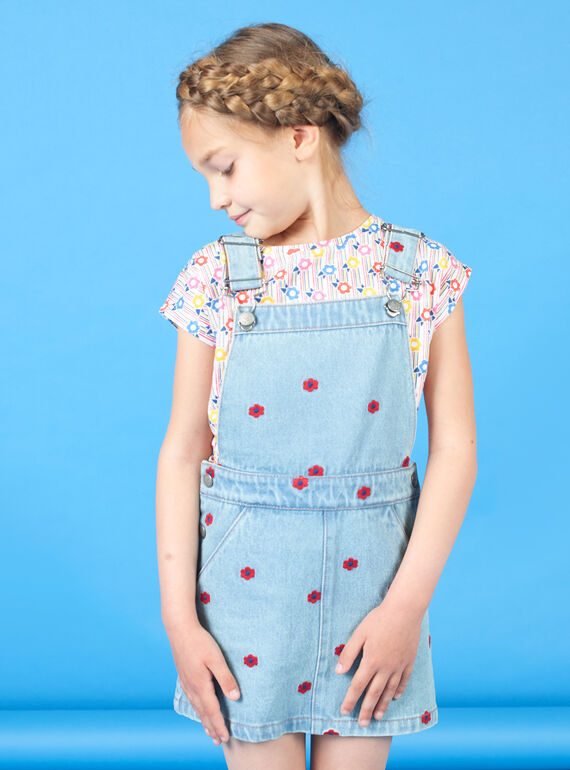 Bestickter Denim-Overall für Baby-Mädchen LAHAROB1 / 21S901X2ROBP272