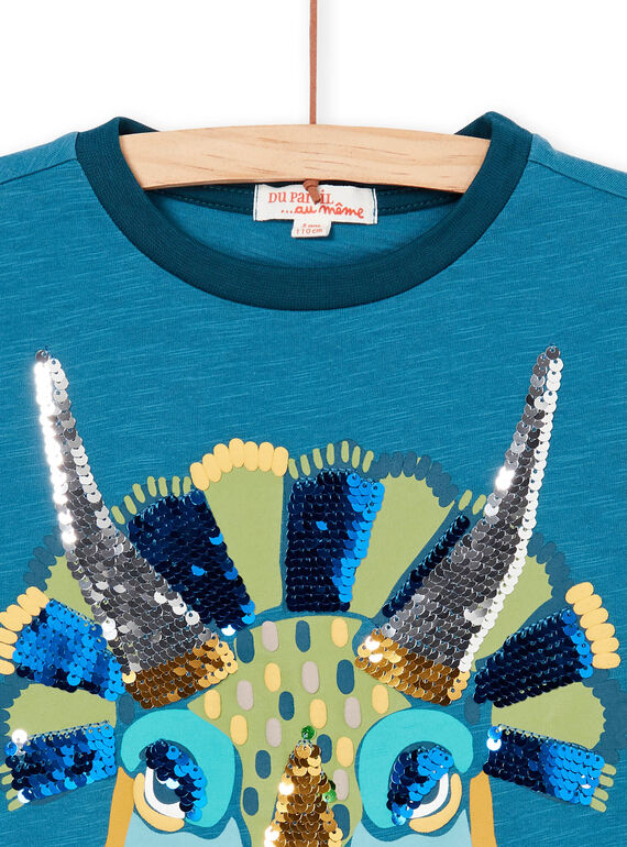 T-shirt blau Kind Junge LOVERTI5 / 21S902Q3TMC715