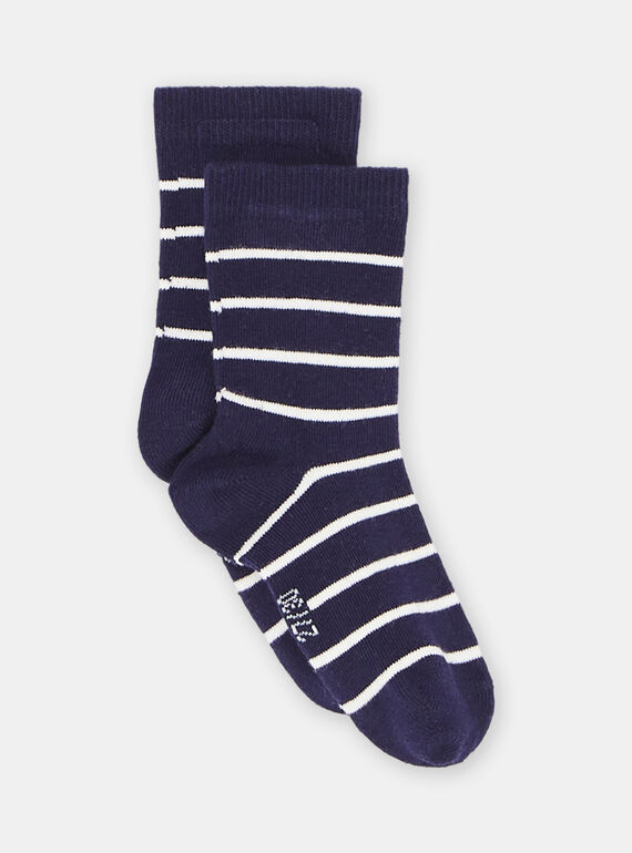 Socken in Ecru mit Ringelmuster, Jungen SYOJOCHOR1 / 23WI02B9SOQ001