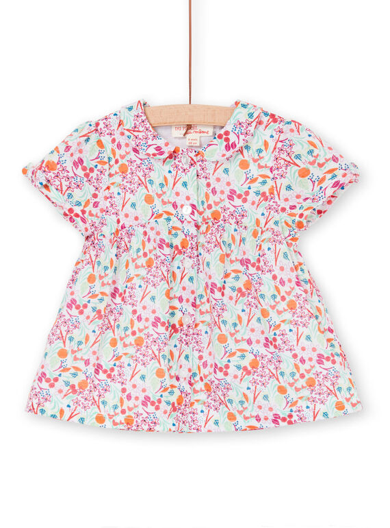 Rosa und orangefarbene Bluse mit Blumendruck für Babymädchen LIVICHEM / 21SG09U1BLU000