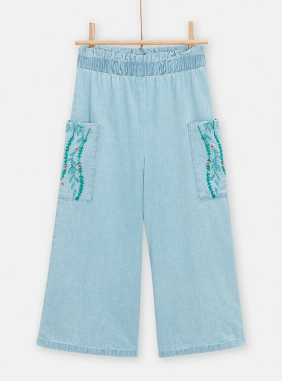Weite Mädchen-Hose in Hellblau TACOPANT / 24S901N1PANP272