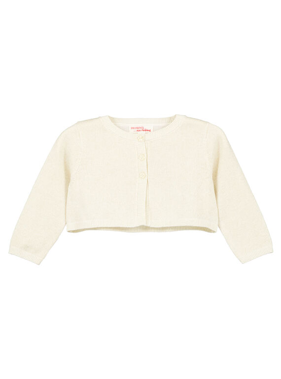 Goldene Lurex-Strickjacke für Mädchen GINOCAR2 / 19WG09V2CAR954