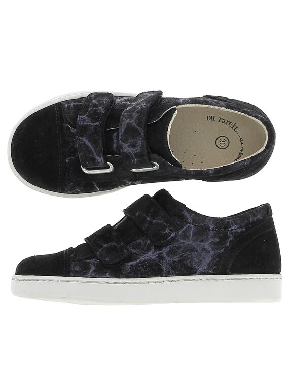 Girls' leather city trainers DFBASLINE / 18WK35TBD3F090